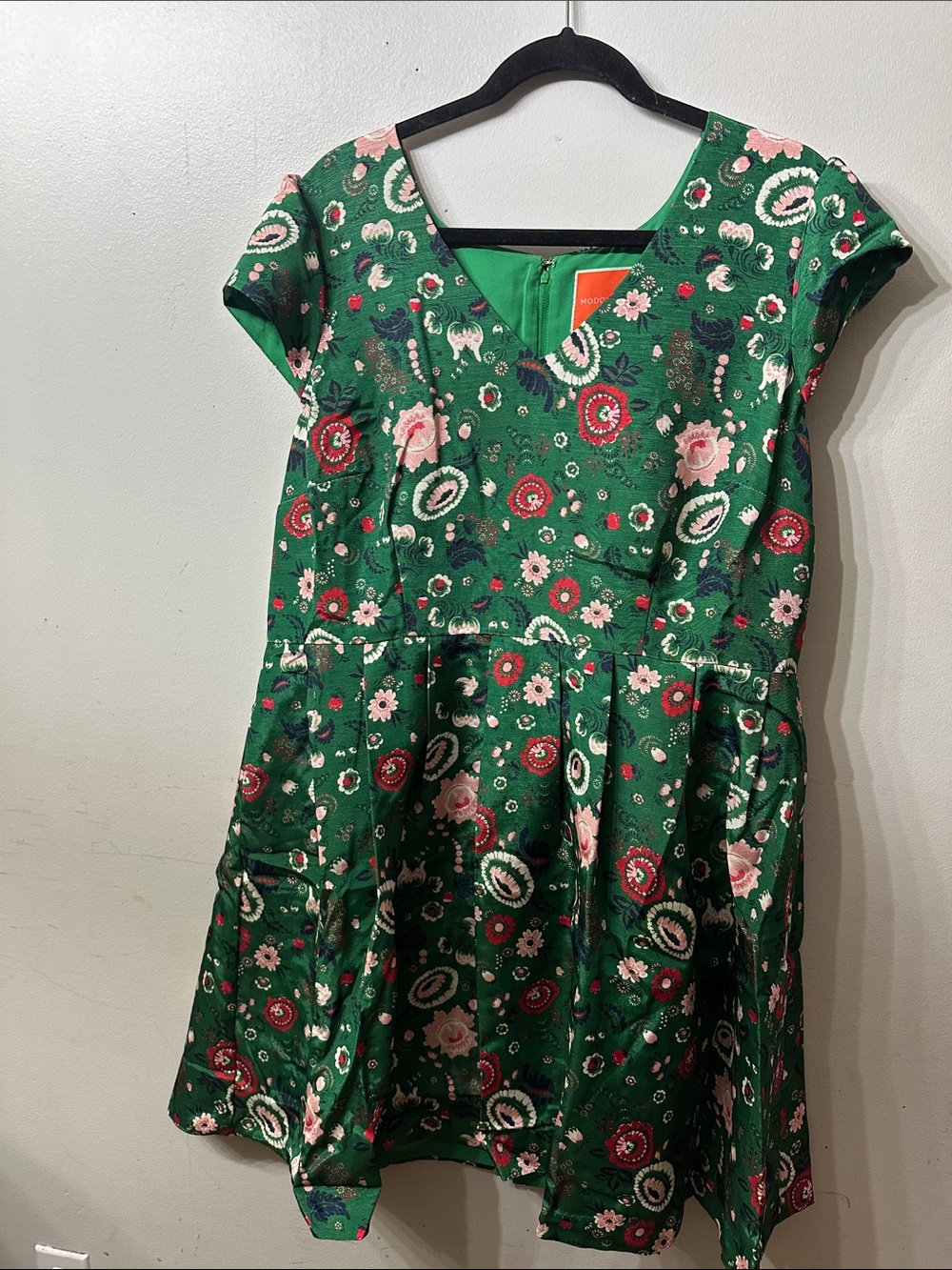 ModCloth Green Floral Paisley Fit & Flare Dress 2X NWOT Cottagecore